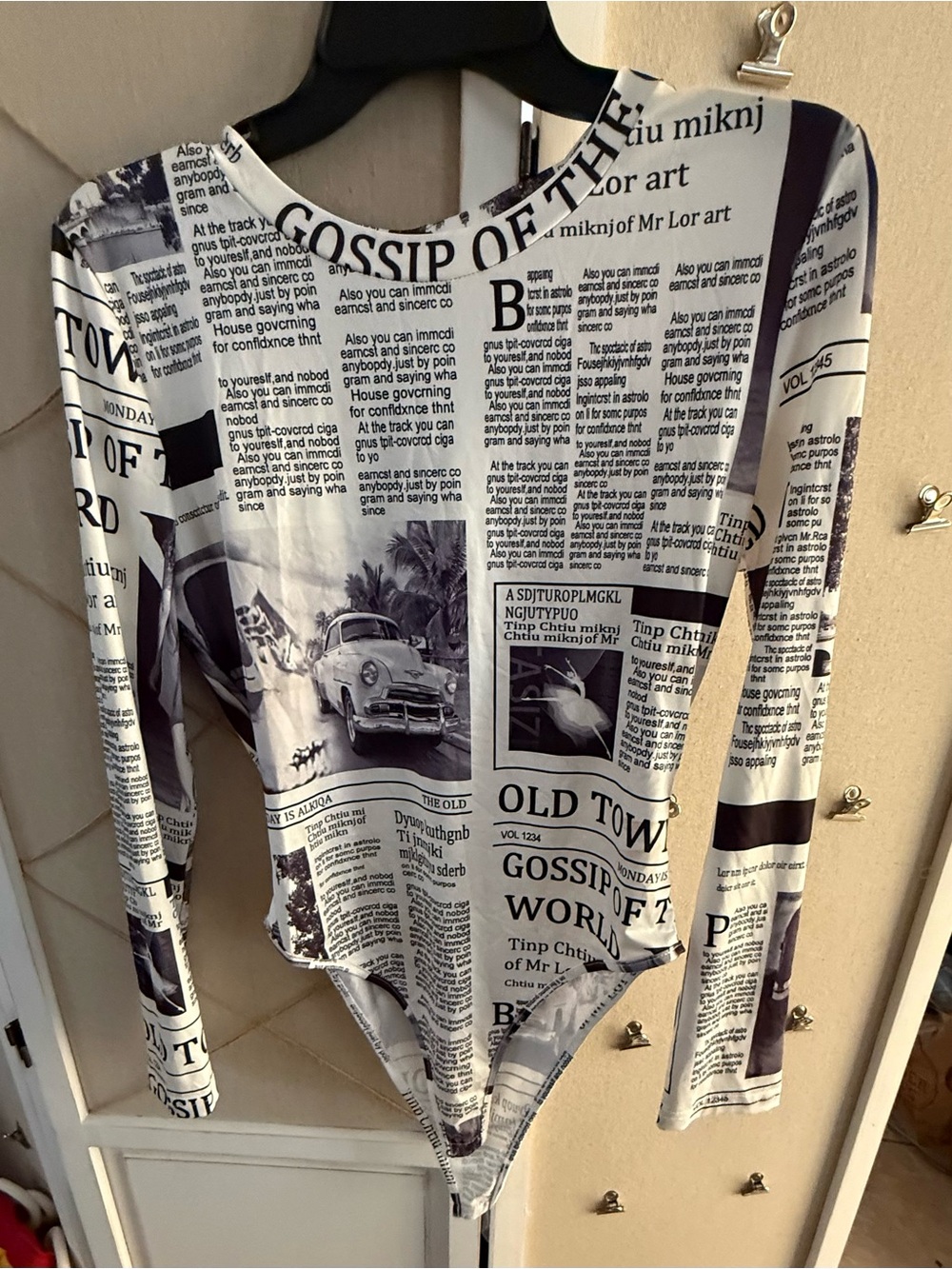 chicme newspaper bodysuit